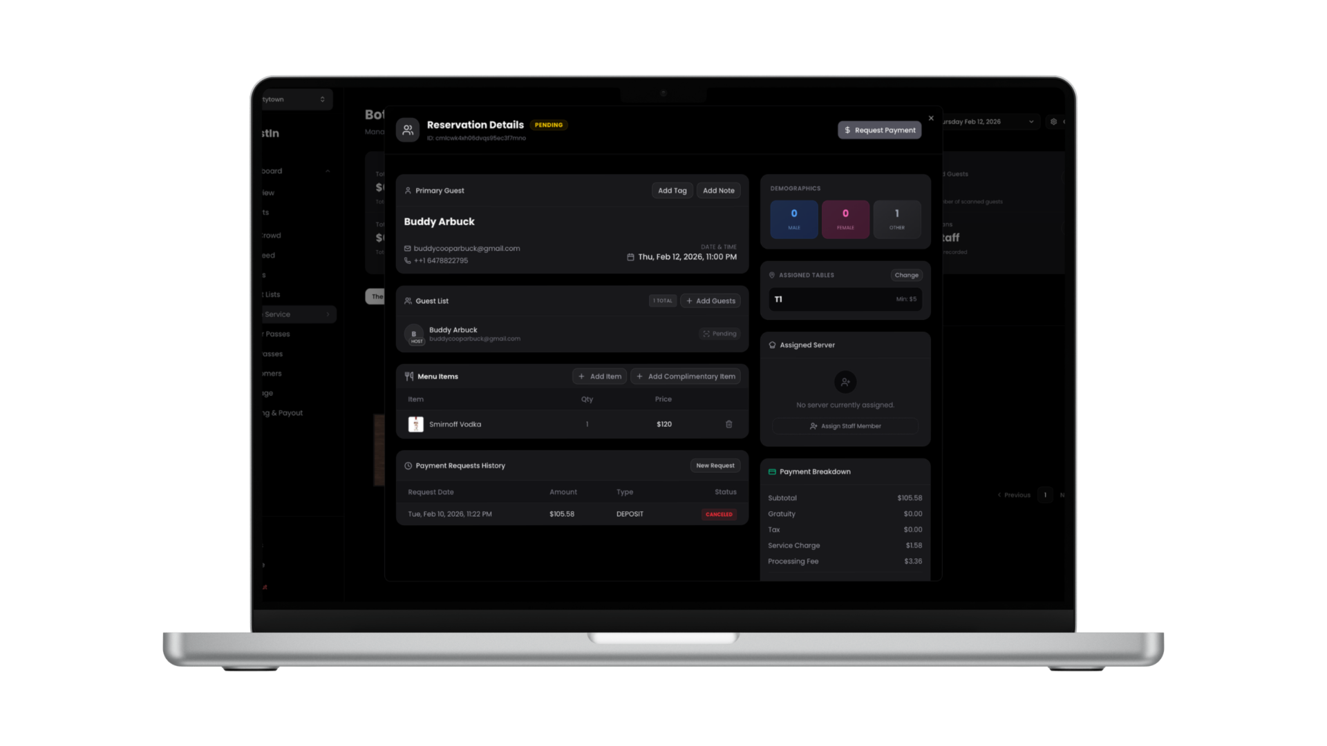 QR check-in and live reservation board